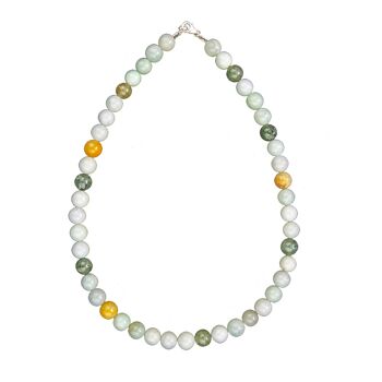 Collier Jade de birmanie - Pierres boules 10mm - 42 cm- Fermoir or 2