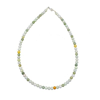 Halskette aus birmanischer Jade - 6 mm Kugelsteine - 78 cm - Silberverschluss