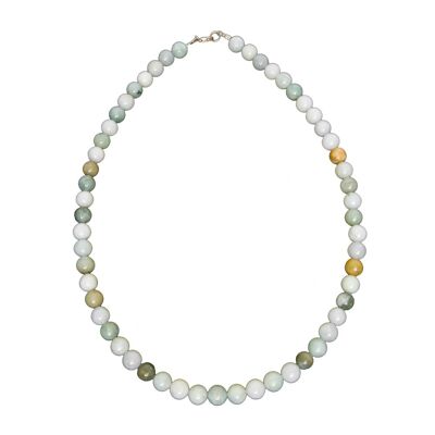 Halskette aus birmanischer Jade - 8 mm Kugelsteine - 39 cm - Goldverschluss