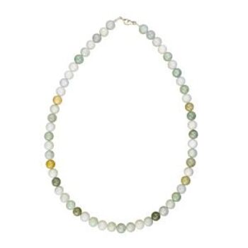 Collier Jade de birmanie - Pierres boules 8mm - 39 cm- Fermoir or 2