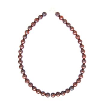 Collier Jaspe bréchique - Pierres boules 10mm - 48 cm- Fermoir argent 2