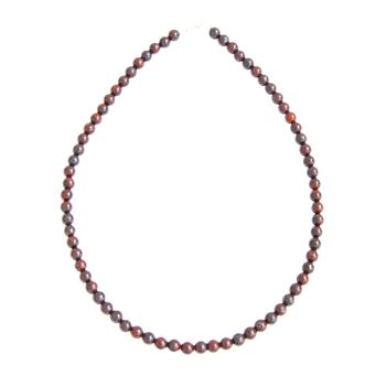 Collier Jaspe bréchique - Pierres boules 6mm - 39 cm- Fermoir argent 1