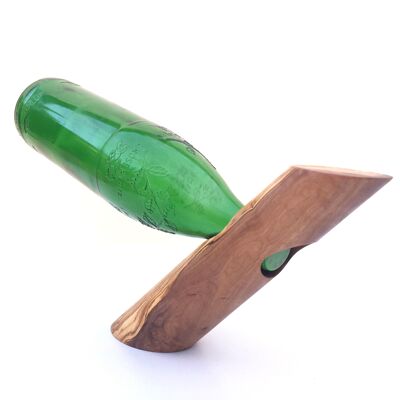 Bottle holder "Stamm" for 1 bottle made of olive wood