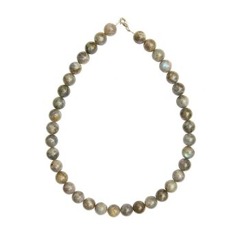 Collier Labradorite - Pierres boules 12mm - 56 cm- Fermoir or 2