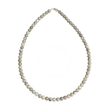 Collier Labradorite - Pierres boules 6mm - 39 cm- Fermoir argent 1