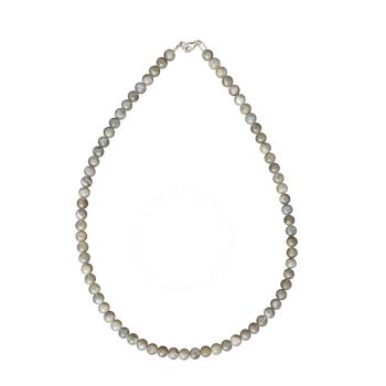 Collier Labradorite - Pierres boules 6mm - 42 cm- Fermoir argent 2