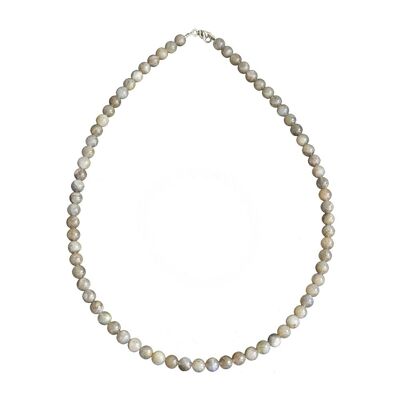 Collar labradorita - Piedras bola 6mm - 56 cm - Cierre plata