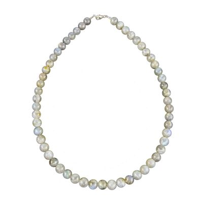Labradorite necklace - 8mm ball stones - 39 cm - Gold clasp
