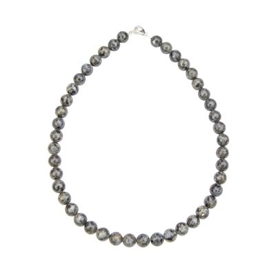 Collier Labradorite avec inclusions - Pierres boules 10mm - 39 cm- Fermoir or