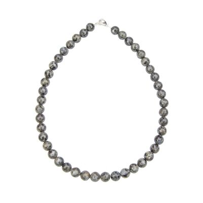 Labradorit-Halskette mit Einschlüssen - 10 mm Kugelsteine - 78 cm - Silberverschluss