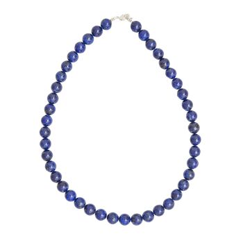 Collier Lapis Lazuli - Pierres boules 10mm - 78 cm- Fermoir argent 1