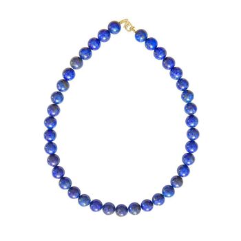 Collier Lapis Lazuli - Pierres boules 12mm - 39 cm- Fermoir argent 2