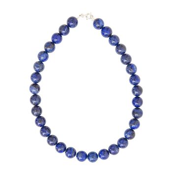 Collier Lapis Lazuli - Pierres boules 14mm - 48 cm- Fermoir or 2