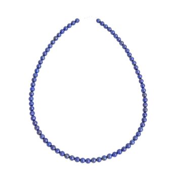 Collier Lapis Lazuli - Pierres boules 6mm - 42 cm- Fermoir argent 1