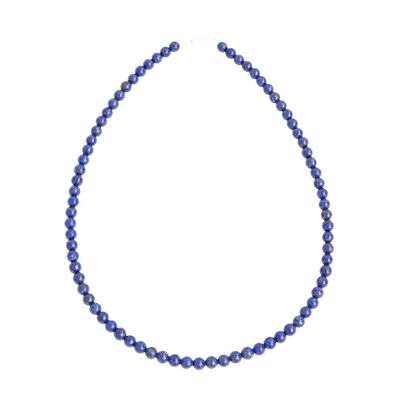 Collier Lapis Lazuli - Pierres boules 6mm - 48 cm- Fermoir or