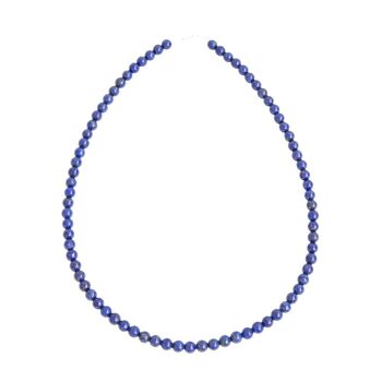 Collier Lapis Lazuli - Pierres boules 6mm - 100 cm- Fermoir or 1