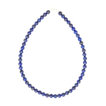 Collier Lapis Lazuli - Pierres boules 8mm - 42 cm- Fermoir argent 2