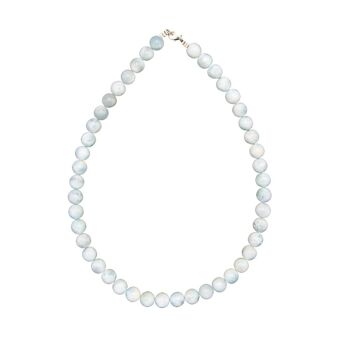 Collier Larimar - Pierres boules 10mm - 56 cm- Fermoir argent 2