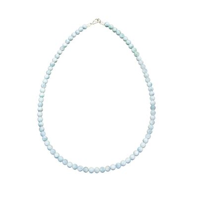 Larimar necklace - 6mm ball stones - 39 cm - Silver clasp