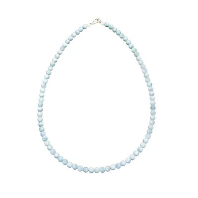 Larimar necklace - 6mm ball stones - 39 cm - Gold clasp