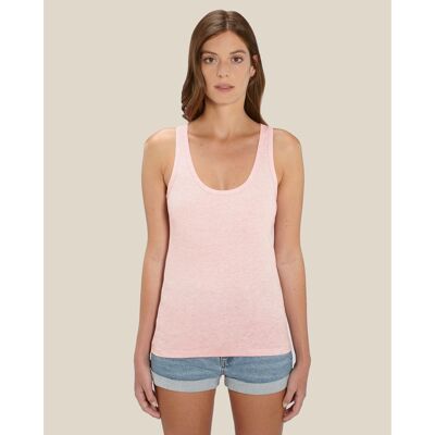 Cream heather pink organic cotton tank top