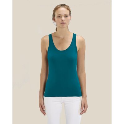 Ocean blue organic cotton tank top