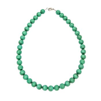 Collier Malachite - Pierres boules 10mm - 56 cm- Fermoir or 1