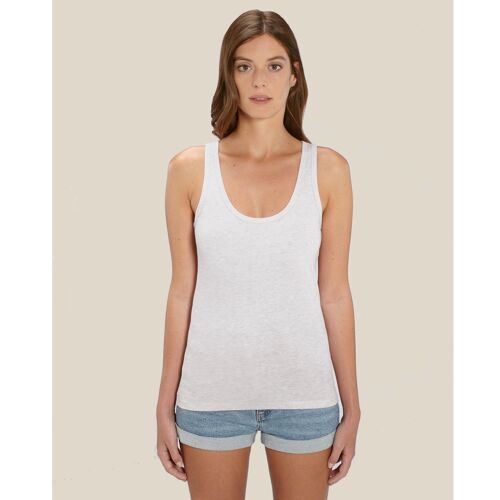 Débardeur gris crème chiné en coton BIO