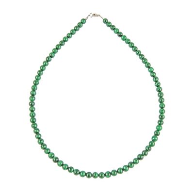 Malachite necklace - 6mm ball stones - 39 cm - Gold clasp