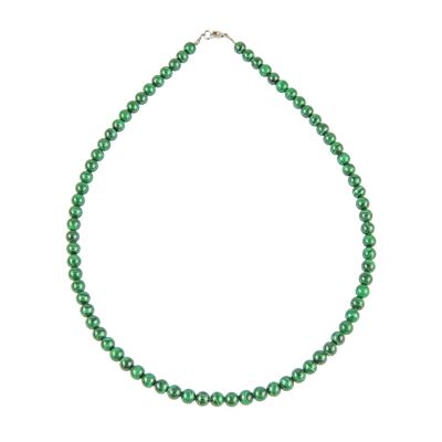 Collier Malachite - Pierres boules 6mm - 39 cm- Fermoir or