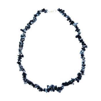 Collier Obsidienne neige - Baroque - 90 cm 1