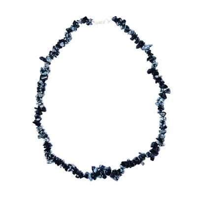 Snow Obsidian necklace - Baroque - 90 cm
