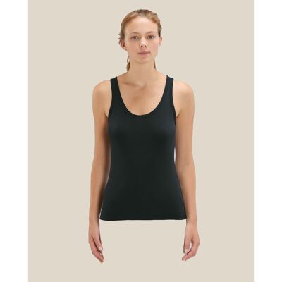 Black organic cotton tank top