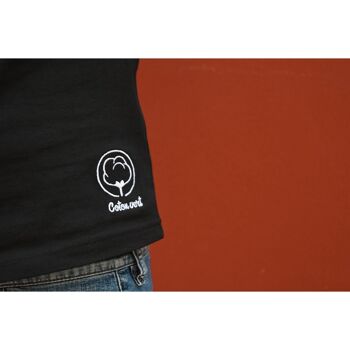 T-shirt Femme col rond noir en coton BIO 3