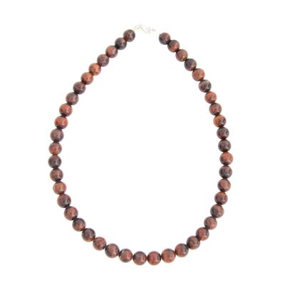 Collier Oeil de boeuf - Pierres boules 10mm - 39 cm- Fermoir or