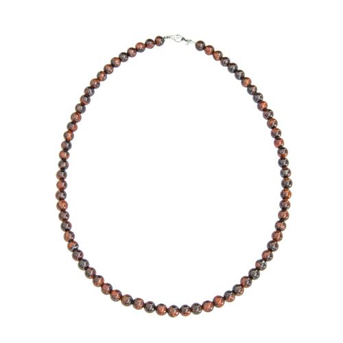 Collier Oeil de boeuf - Pierres boules 6mm - 78 cm- Fermoir or