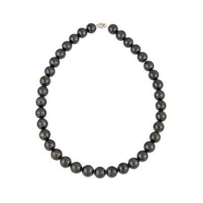 Collier Oeil de Fermoir argentucon - Pierres boules 12mm - 42 cm- Fermoir argent