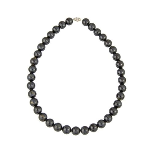 Collier Oeil de Fermoir argentucon - Pierres boules 12mm - 42 cm- Fermoir or