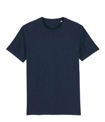 T-shirt Homme col rond bleu nuit en coton BIO 1