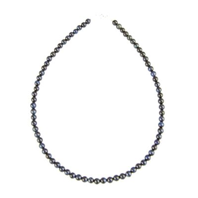 Collar de ojo con cierre de plata - Piedras bola de 6 mm - 39 cm - Cierre de plata