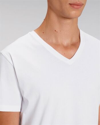 T-shirt Homme col V blancen coton BIO 2