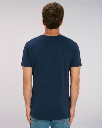 T-shirt Homme col V bleu nuit en coton BIO 3