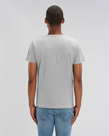 T-shirt Homme col V gris chiné en coton BIO 3