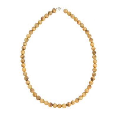 Golden tiger eye necklace - 8mm ball stones - 48 cm - Gold clasp