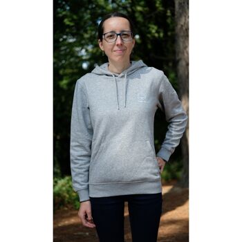 Sweat capuche mixte gris chiné en coton BIO 2