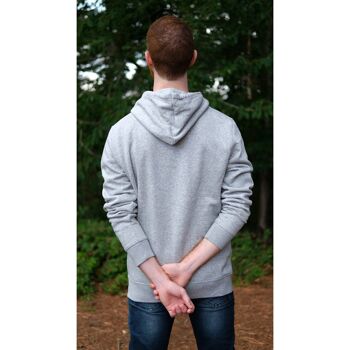 Sweat capuche mixte gris chiné en coton BIO 3