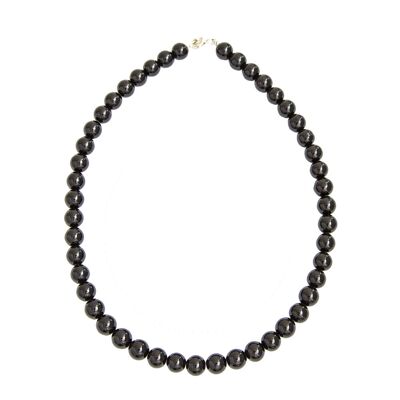 Onyx necklace - 10mm ball stones - 39 cm - Silver clasp