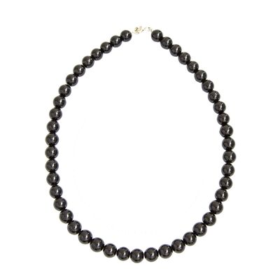 Onyx necklace - 10mm ball stones - 42 cm - Gold clasp