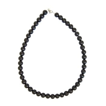 Collier Onyx - Pierres boules 10mm - 56 cm- Fermoir or 2