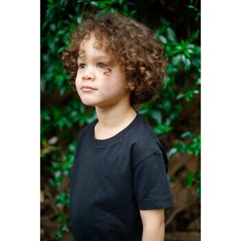 T-shirt noir enfants (mixte) en coton BIO 2